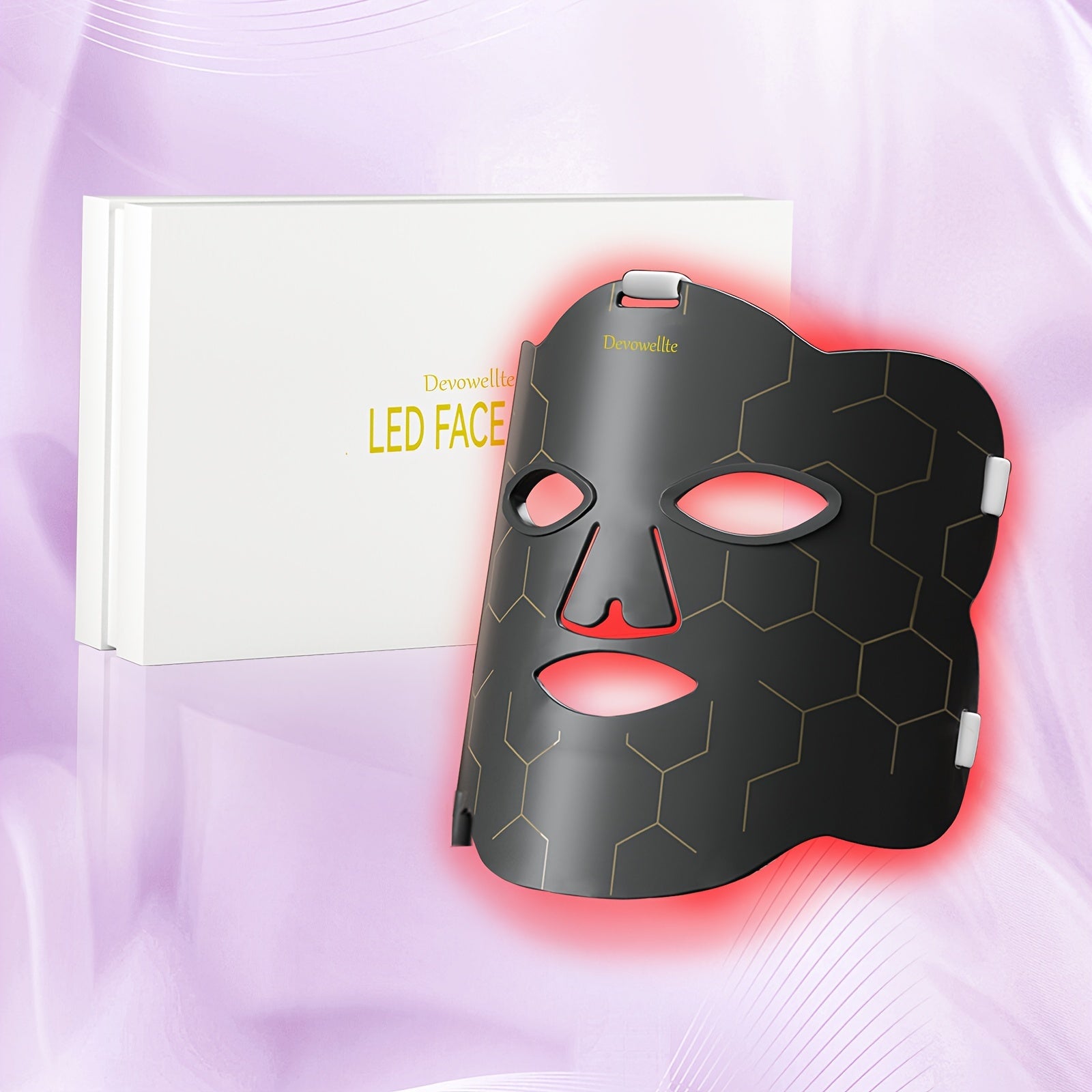 FDA Cleared Red Light Therapy Mask For Face And Neck - Silicone LED Facial Device To Reduce Wrinkles, Diminish Fine Lines And Brighten Skin Tone - Hands-Free Home Skincare System, Perfect Beauty Gift