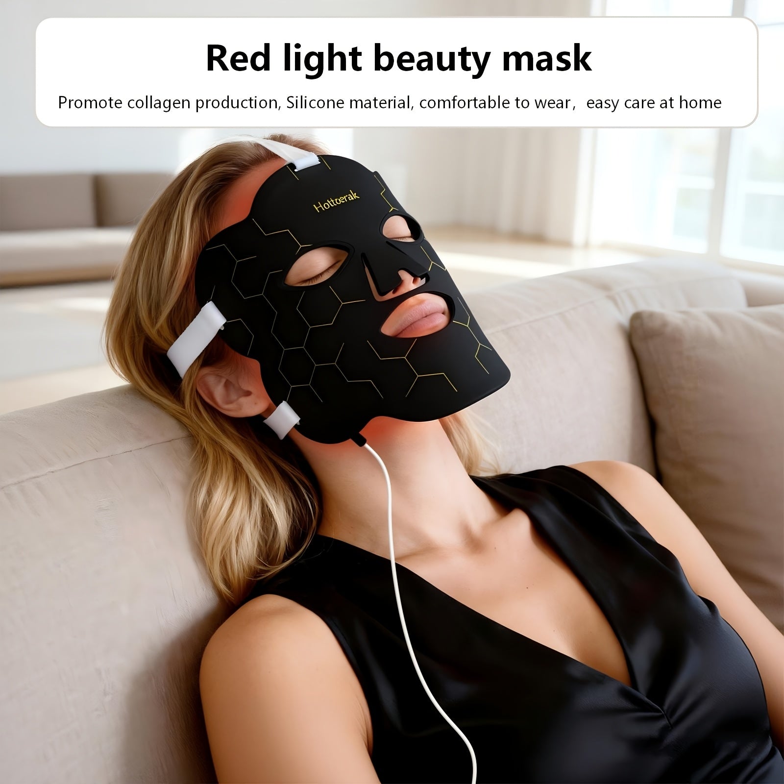 FDA Cleared Red Light Therapy Mask For Face And Neck - Silicone LED Facial Device To Reduce Wrinkles, Diminish Fine Lines And Brighten Skin Tone - Hands-Free Home Skincare System, Perfect Beauty Gift