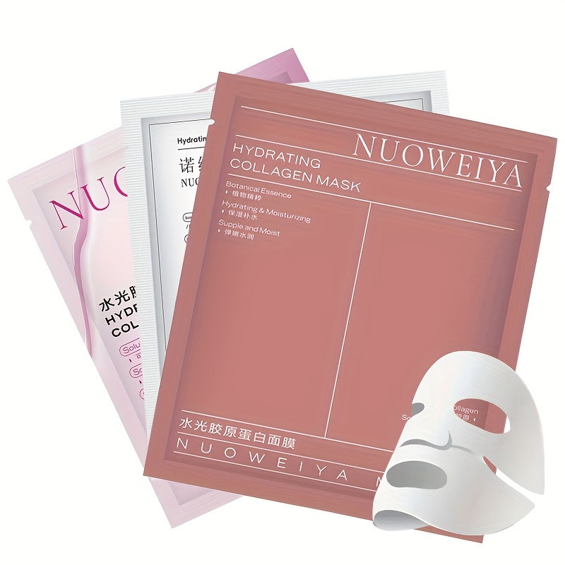 28-Day Cycle Collagen Mask Set - Includes 10 White, 9 Pink, and 9 Red Sheets. Hydrating and Moisturizing, Suitable for All Skin Types. Contains Collagen, Niacinamide, and Hyaluronic Acid for Morning and Evening Skincare