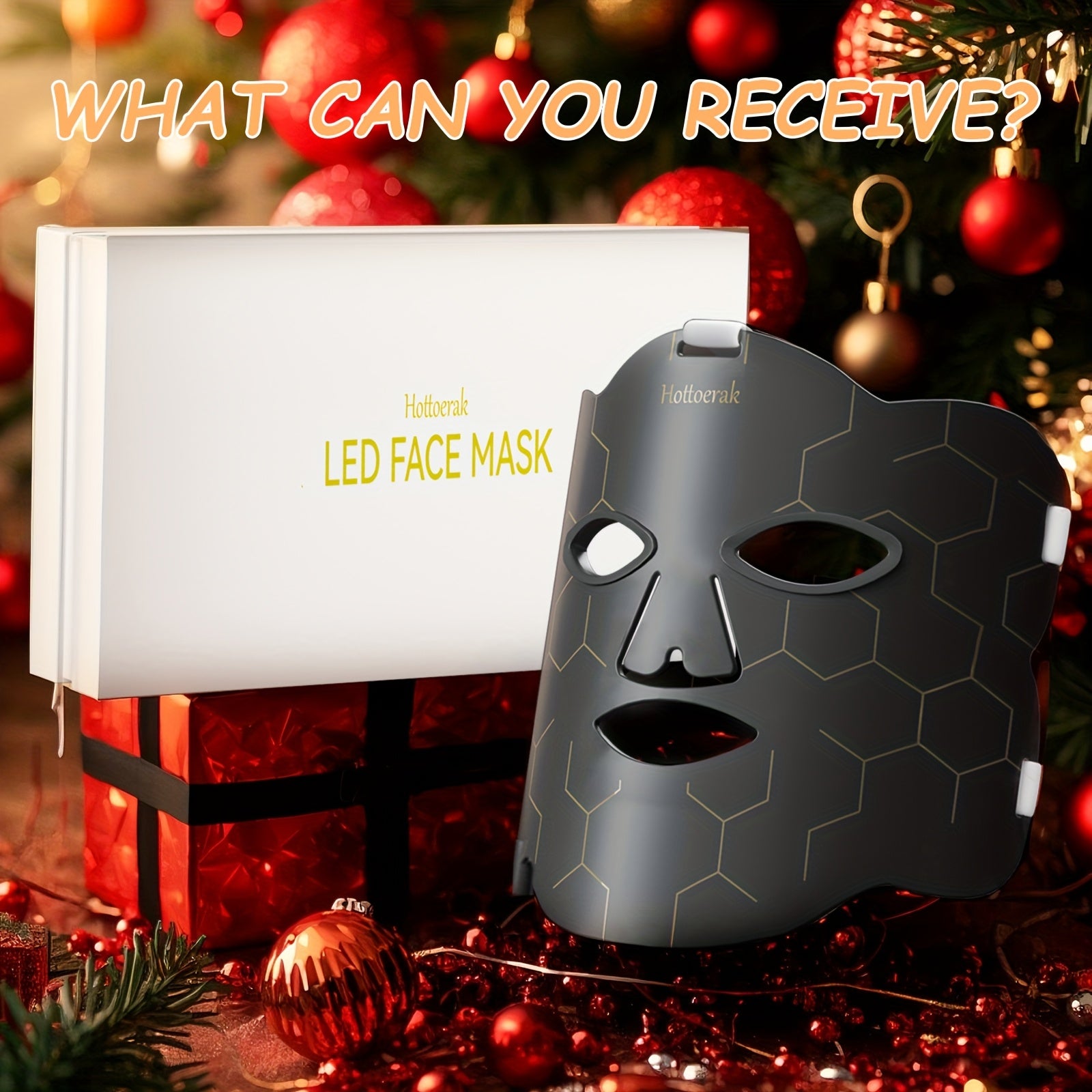FDA Cleared Red Light Therapy Mask For Face And Neck - Silicone LED Facial Device To Reduce Wrinkles, Diminish Fine Lines And Brighten Skin Tone - Hands-Free Home Skincare System, Perfect Beauty Gift