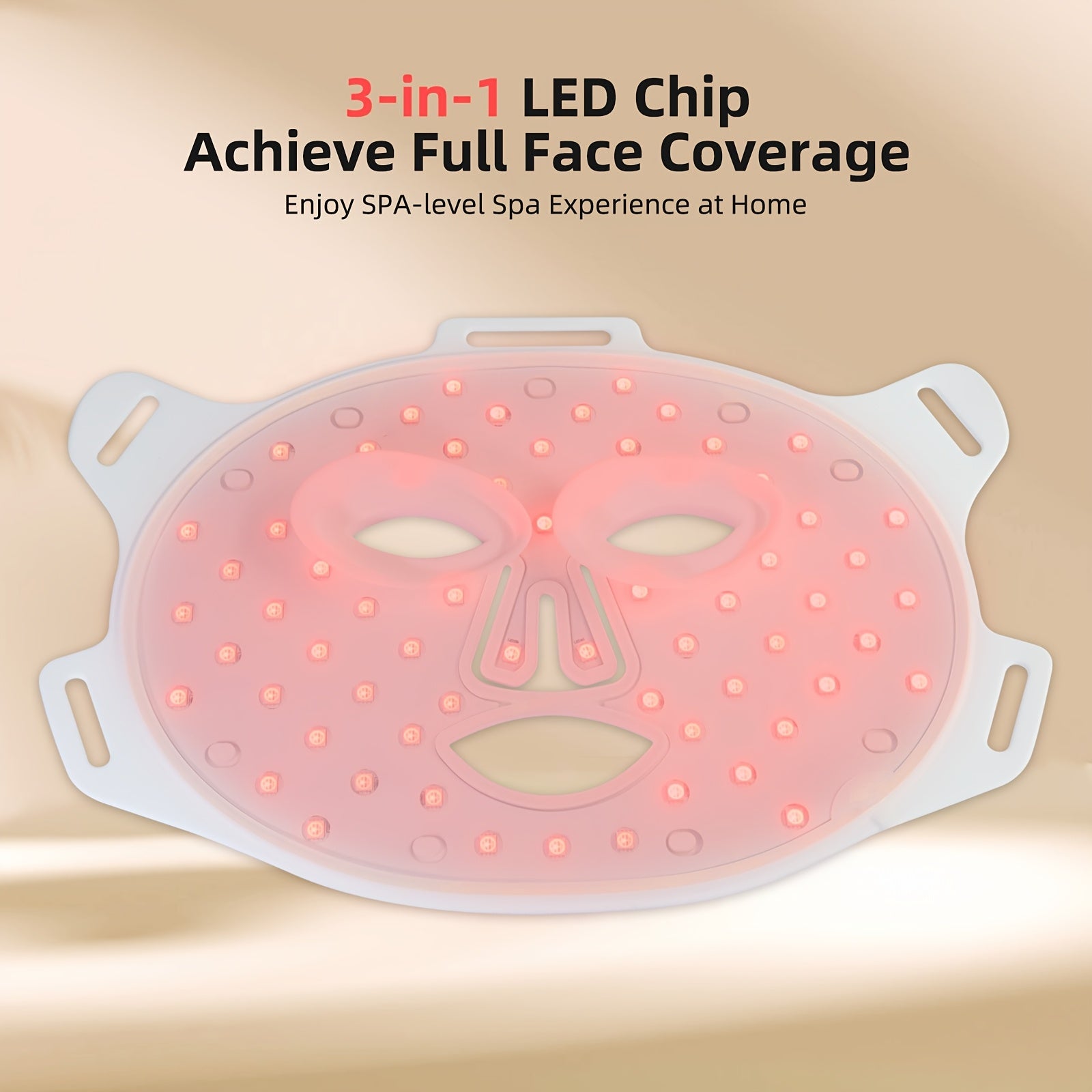 ELVISH Facial Red Light Relaxation, LED Lighted Relaxation Mask, Combination Of 660nm And 850nm Wavelengths For Skin Care At Home And While Traveling, Suitable For Men And Women, Father'S Day Gifts