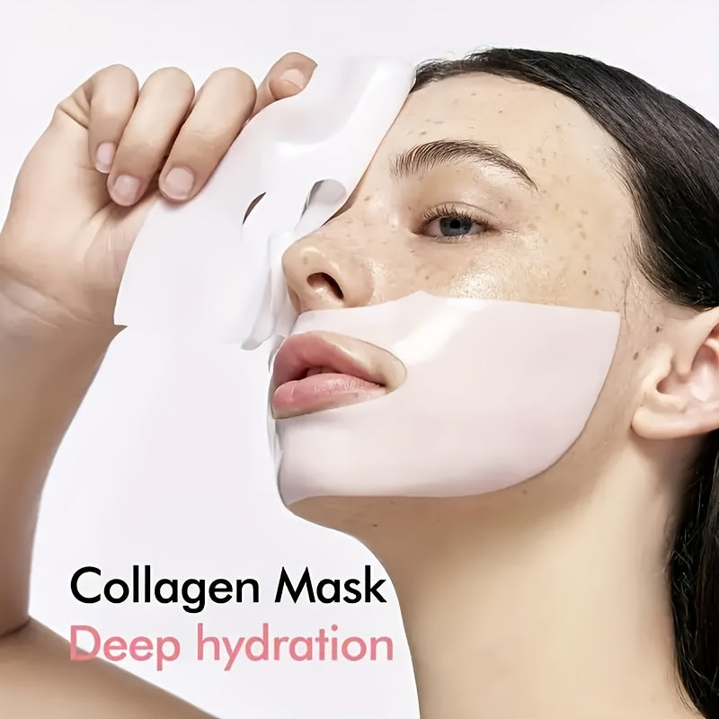 28-Day Cycle Collagen Mask Set - Includes 10 White, 9 Pink, and 9 Red Sheets. Hydrating and Moisturizing, Suitable for All Skin Types. Contains Collagen, Niacinamide, and Hyaluronic Acid for Morning and Evening Skincare