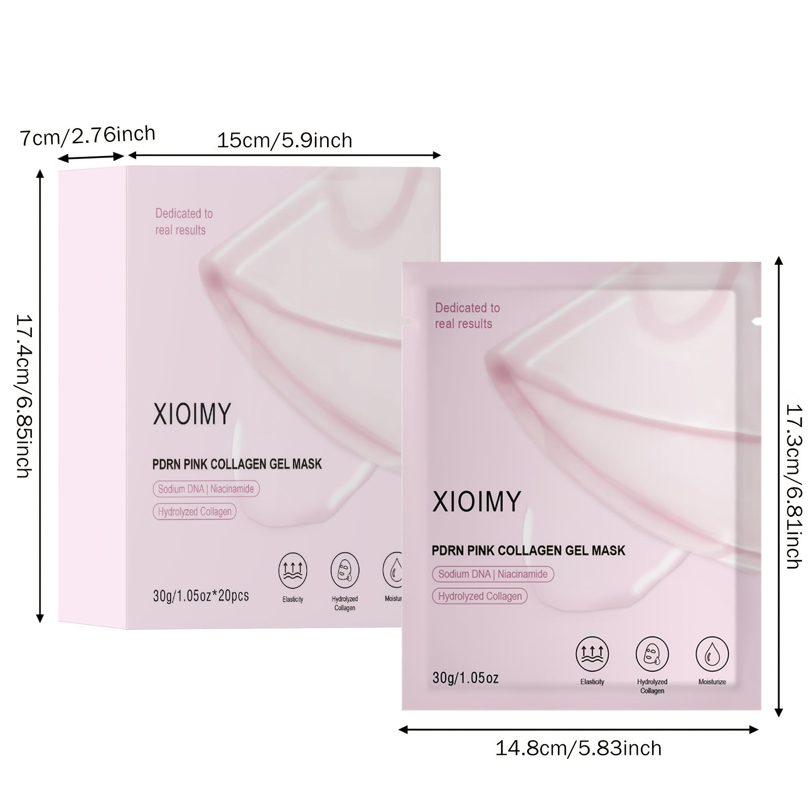 Salmon Pink Collagen Jelly Facial Mask -20pcs, Which Makes the Facial Skin More Moist, Firm, Bright, and Can Be Used Day and Night, Giving the Skin Luster, Rich in Salmon DNA, Suitable for All Skin Types